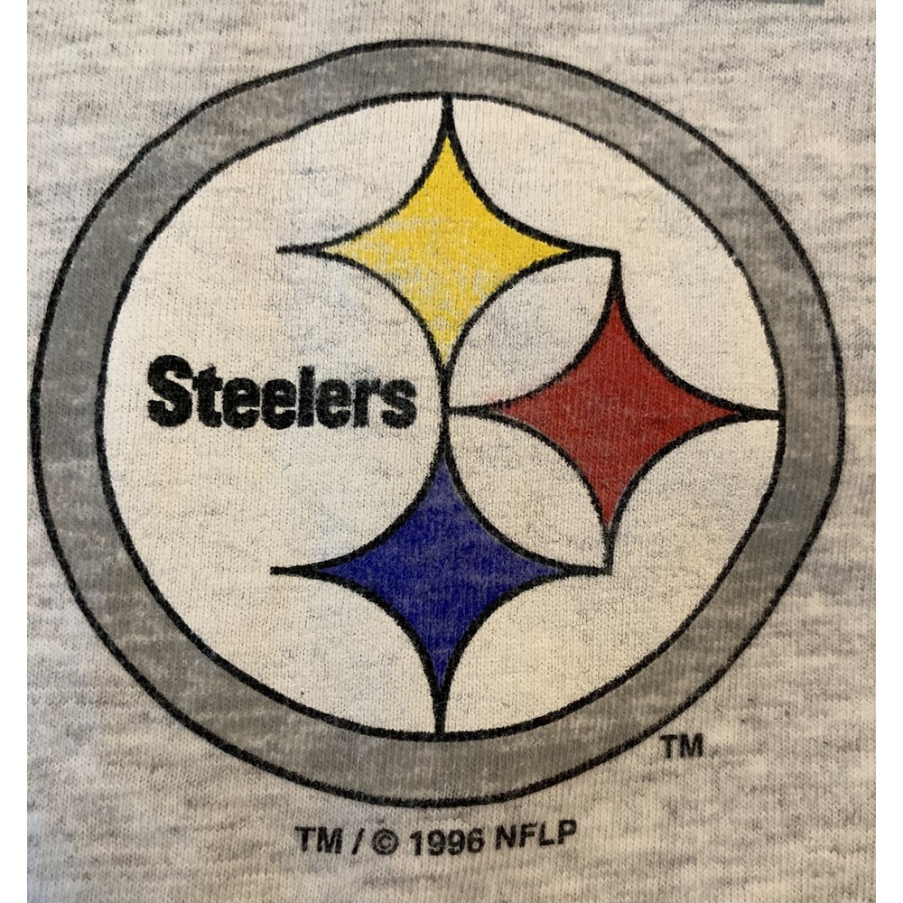 VTG 1996 Pittsburgh Steelers NFL Football‎ Sports Riddell X-Large Tee Shirt Gray